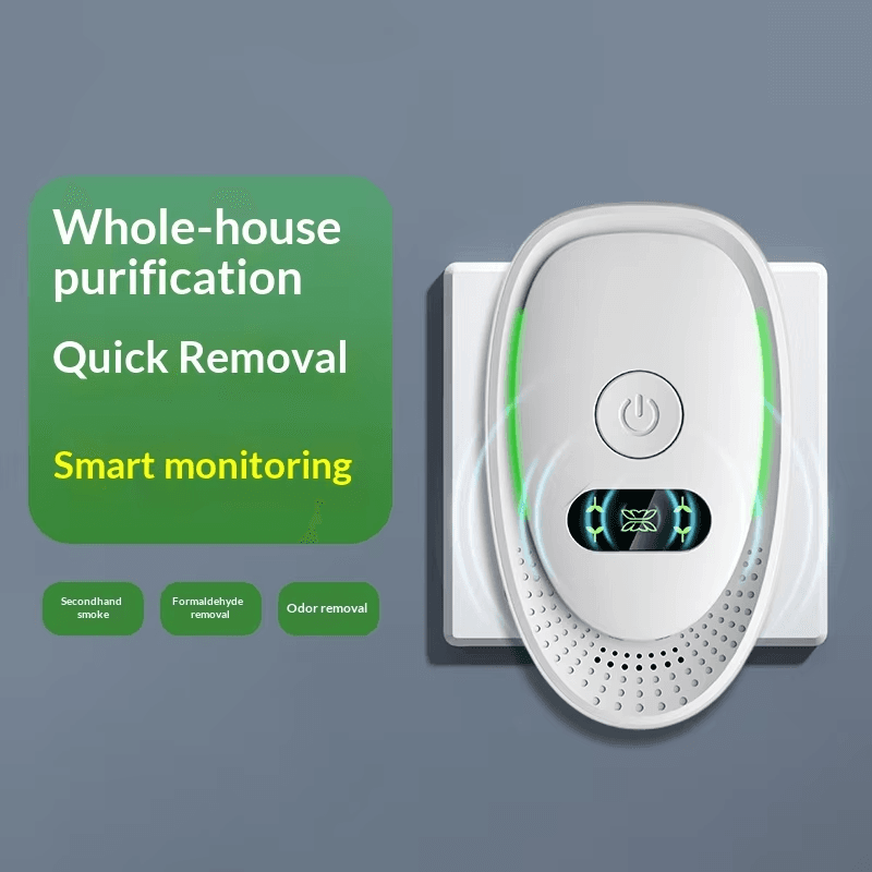 Compact negative ion air purifier for listed home and office uses